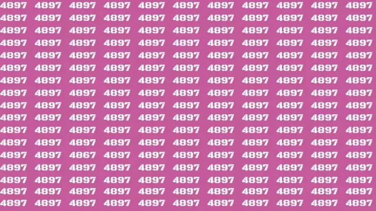 Observation Brain Test: If you have 50/50 Vision Find the Number 4867 among 4897 in 15 Secs