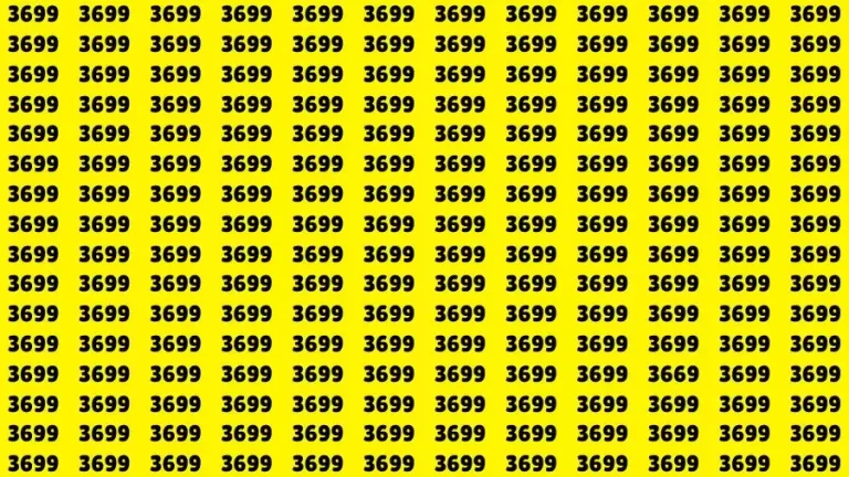 Observation Find it Out: If you have Sharp Eyes Find the number 3669 among 3699 in 20 Secs