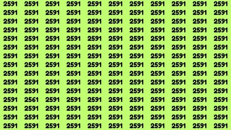 Observation Brain Test: If you have 50/50 Vision Find the Number 2561 among 2591 in 15 Secs