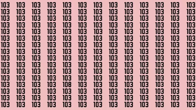 Observation Brain Test: If you have 50/50 Vision Find the Number 108 among 103 in 15 Secs