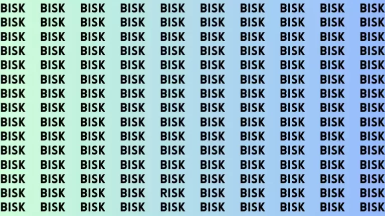 Observation Brain Test: If you have Sharp Eyes Find the word Risk in 20 Secs