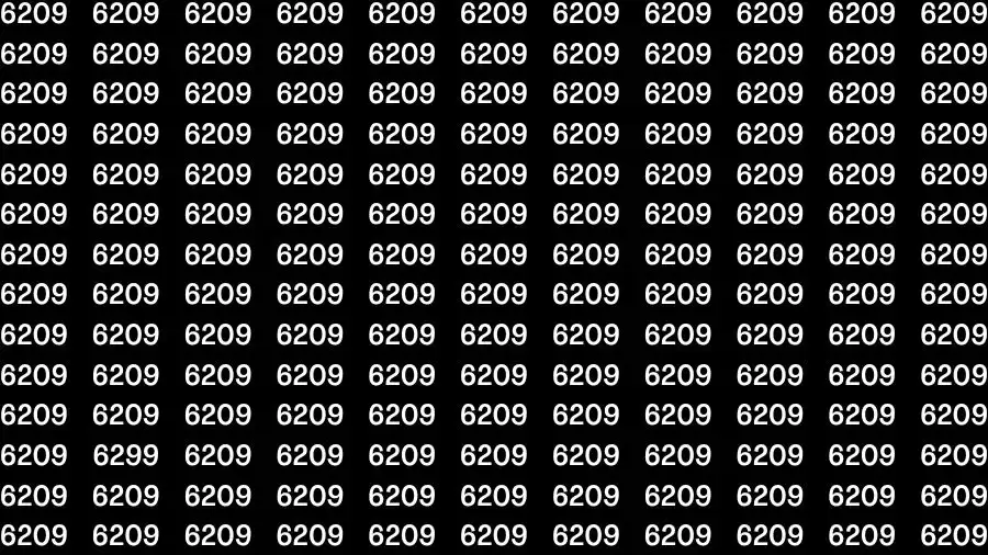 Optical Illusion Brain Challenge: If you have 50/50 Vision Find the number 6299 among 6209 in 12 Secs