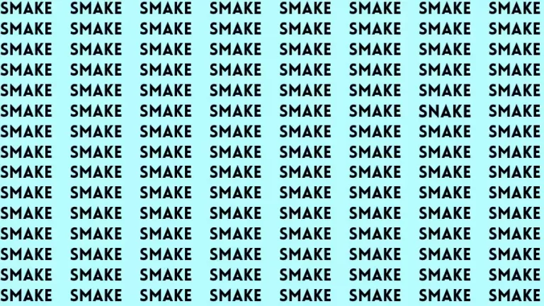 Brain Test: If you have Eagle Eyes Find the word Snake in 15 Secs