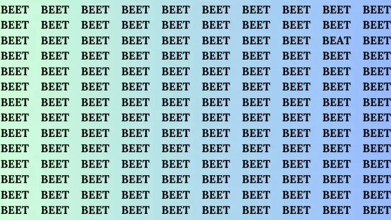 Observation Brain Challenge: If you have Eagle Eyes Find the word Beat In 18 Secs