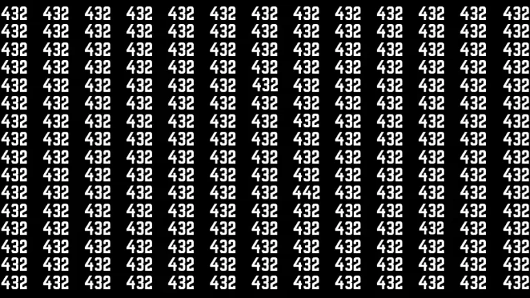 Observation Brain Challenge: If you have Eagle Eyes Find the number 442 among 432 in 12 Secs