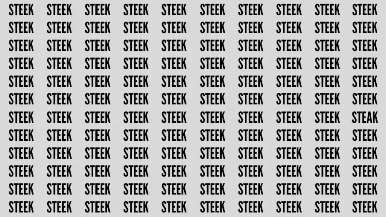 Observation Brain Challenge: If you have Eagle Eyes Find the word Steak In 18 Secs