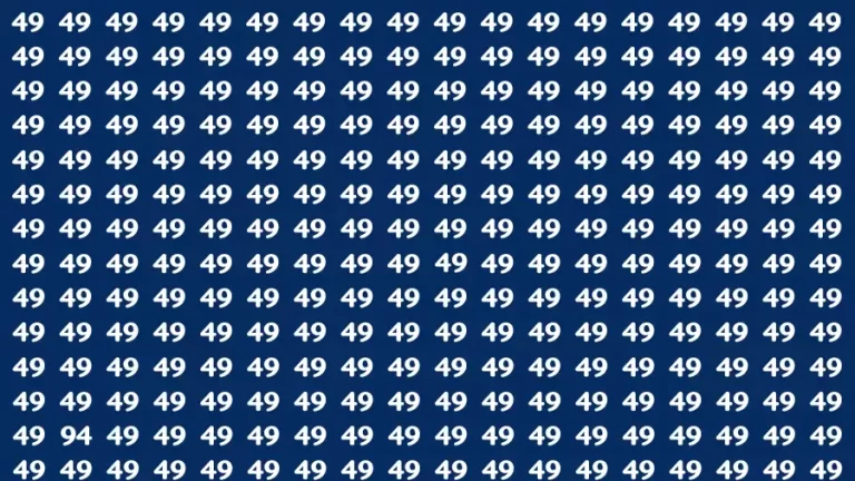 Observation Find it Out: If you have Sharp Eyes Find the number 94 among 49 in 20 Secs