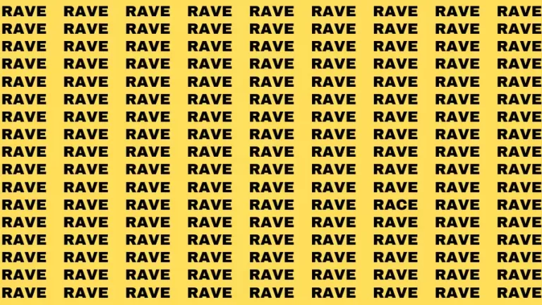 Observation Brain Challenge: If you have Eagle Eyes Find the word Race In 18 Secs