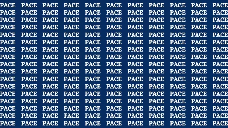 Brain Test: If you have Eagle Eyes Find the word Face in 15 Secs