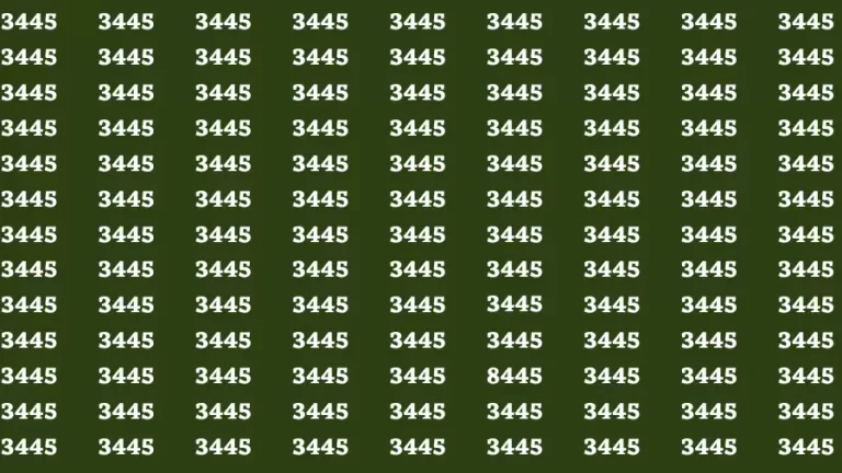 Observation Brain Challenge: If you have Eagle Eyes Find the number 8445 among 3445 in 12 Secs