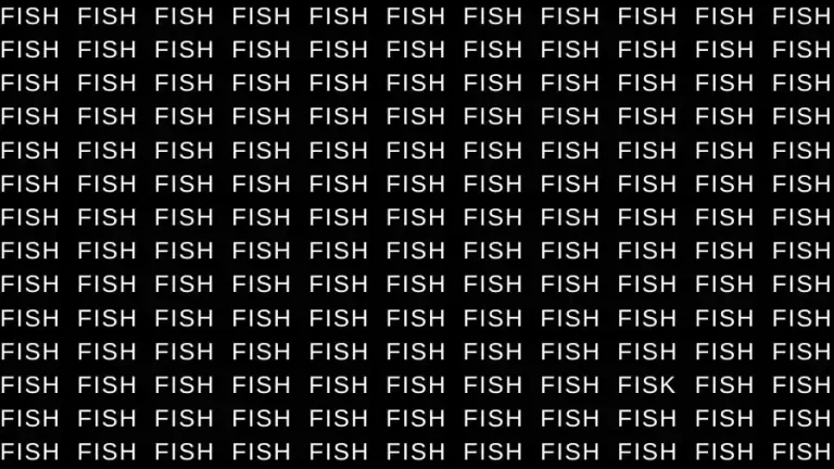 Optical Illusion Brain Test: If you have Sharp Eyes find the Word Fisk among Fish in 10 Secs