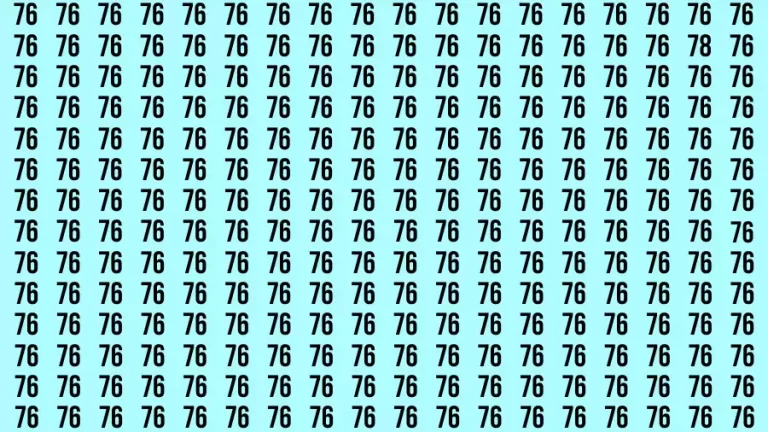 Observation Brain Test: If you have 50/50 Vision Find the Number 78 among 76 in 15 Secs