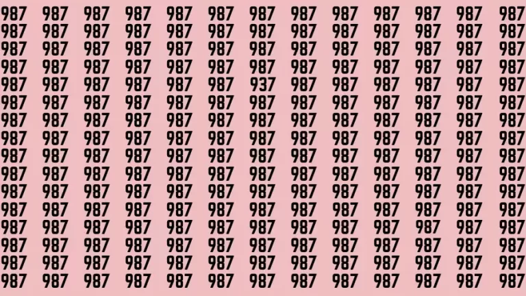 Brain Test: If you have Eagle Eyes Find the Number 937 among 987 in 15 Secs