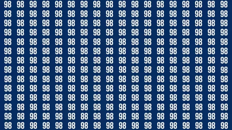 Observation Brain Challenge: If you have Hawk Eyes Find the Number 88 among 98 in 15 Secs