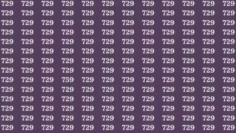 Optical Illusion Brain Challenge: If you have Hawk Eyes Find the number 759 among 729 in 16 Seconds?