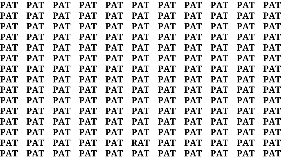 Observation Brain Challenge: If you have Hawk Eyes Find the word Rat in 18 Secs