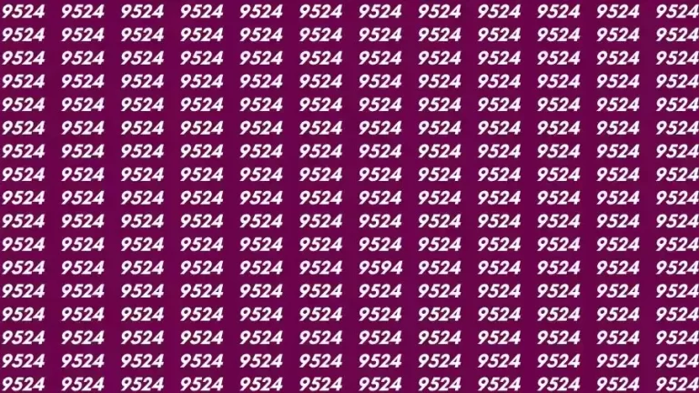 Observation Skill Test: If you have Sharp Eyes Find the number 9594 among 9524 in 15 Seconds?