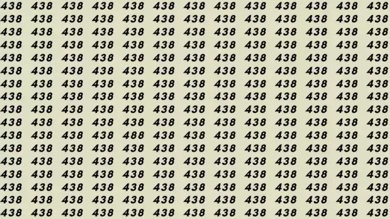 Optical Illusion Brain Test: If you have Sharp Eyes Find the number 488 among 438 in 10 Seconds?