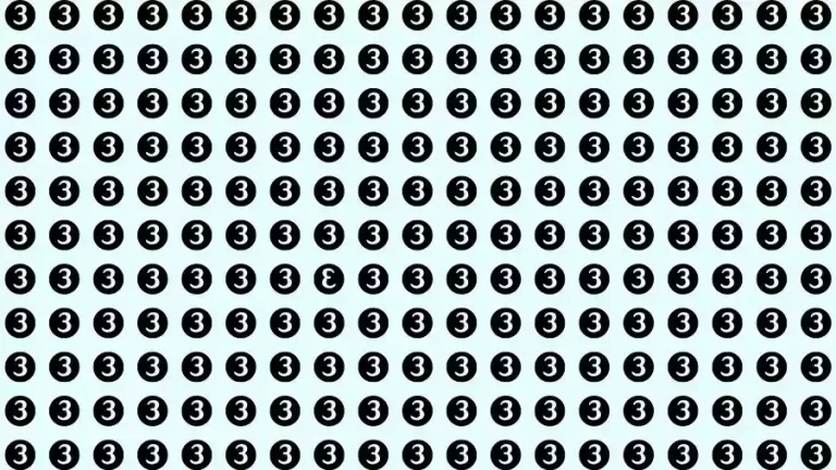 Optical Illusion Brain Challenge: If you have Eagle Eyes Find the inverted number 3 in 10 Seconds?