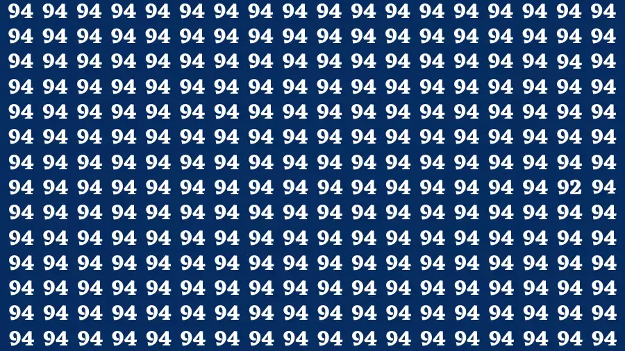 Test Visual Acuity: If you have Eagle Eyes Find the Number 92 in 15 Secs
