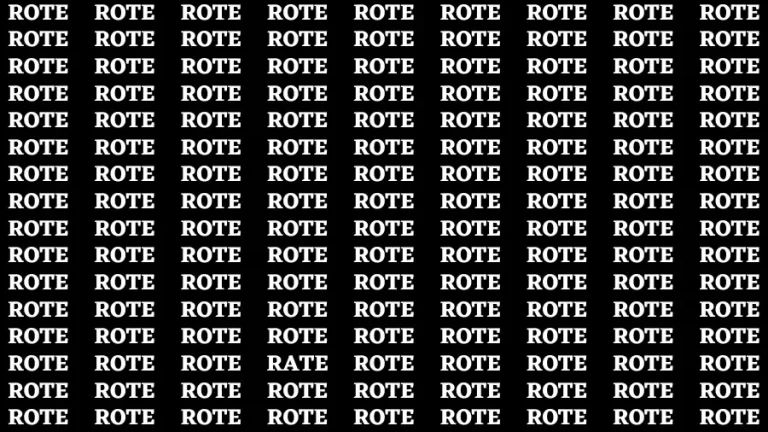 Brain Test: If you have Hawk Eyes Find the Word Rate in 15 Secs