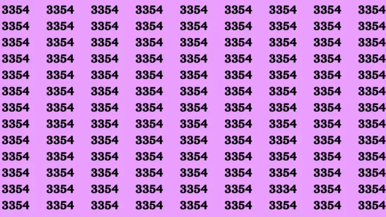 Observation Find it Out: If you have Sharp Eyes Find the number 3334 among 3354 in 20 Secs