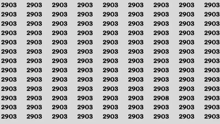 Brain Test: If you have Eagle Eyes Find the Number 2908 among 2903 in 15 Secs