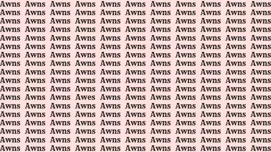 Observation Skill Test: If you have Eagle Eyes find the Word Awes among Awns in 10 Secs