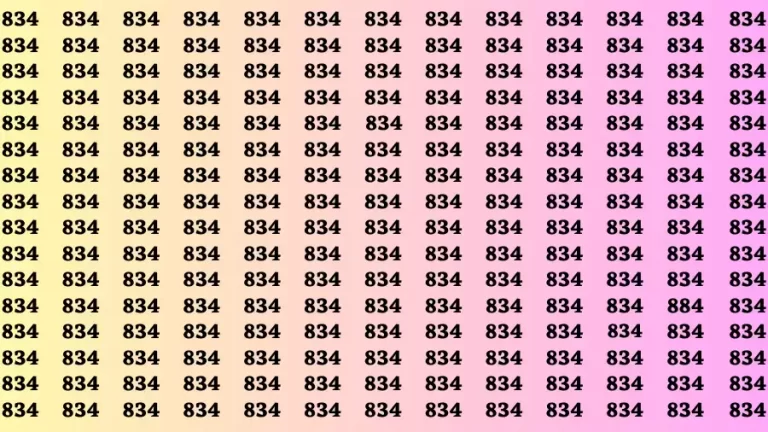 Observation Brain Test: If you have 50/50 Vision Find the Number 884 in 15 Secs