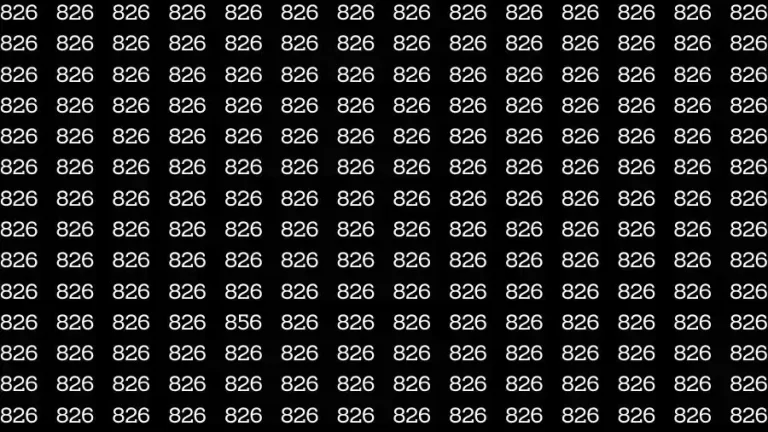 Optical Illusion Brain Test: If you have Eagle Eyes Find the number 856 among 826 in 7 Seconds?