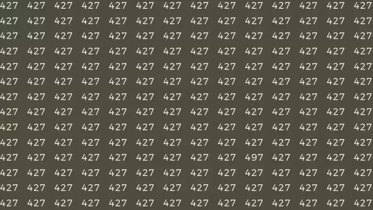 Optical Illusion Brain Test: If you have Eagle Eyes Find the number 497 among 427 in 10 Seconds?