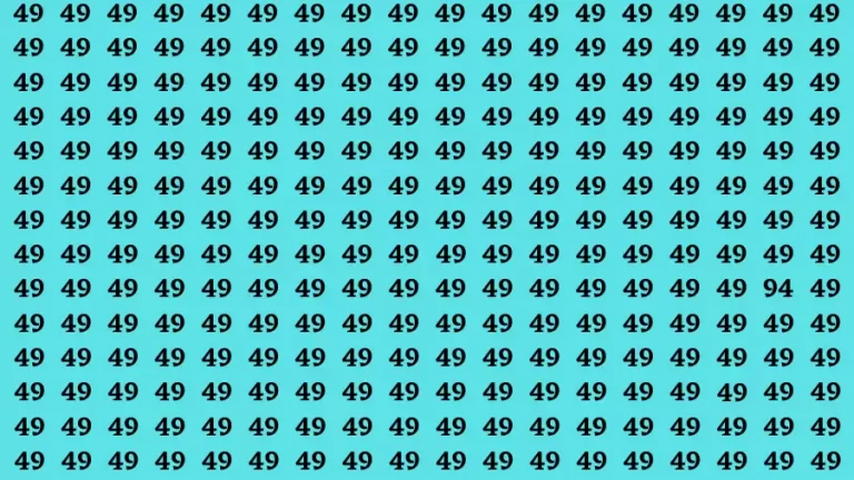 Observation Brain Test: If you have Sharp Eyes Find the number 94 in 20 Secs