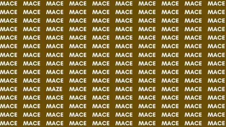 Optical Illusion Brain Test: If you have Sharp Eyes find the Word Maze among Mace in 15 Secs