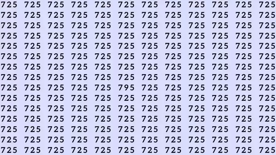 Optical Illusion Brain Challenge: If you have Hawk Eyes Find the number 795 among 725 in 15 Seconds?