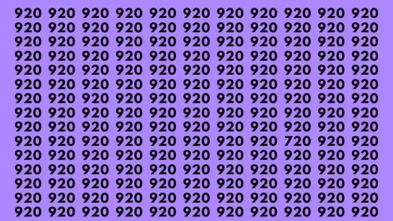 Observation Brain Test: If you have Eagle Eyes Find the Number 720 among 920 in 10 Secs