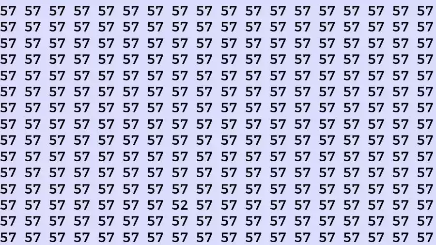 Observation Skill Test: If you have Eagle Eyes Find the number 52 among 57 in 16 Seconds?