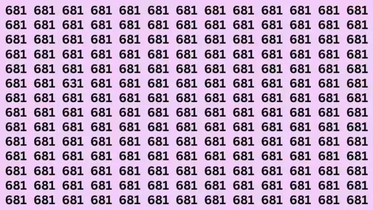 Brain Test: If you have Eagle Eyes Find the Number 631 in 9 Secs