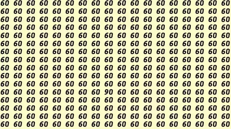 Observation Skill Test: If you have Sharp Eyes Find the number 90 among 60 in 10 Seconds?