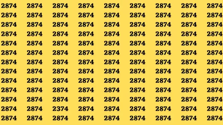 Observation Brain Challenge: If you have Eagle Eyes Find the number 2374 among 2874 in 12 Secs