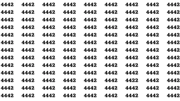 Observation Brain Challenge: If you have Hawk Eyes Find the Number 4422 among 4442 in 15 Secs