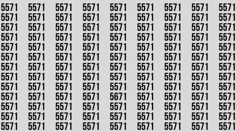 Observation Brain Test: If you have 50/50 Vision Find the Number 5671 in 15 Secs