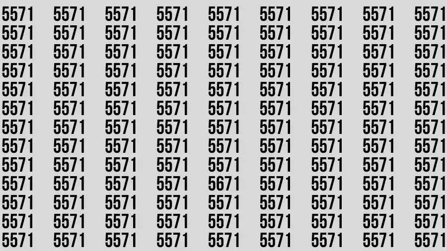 Observation Brain Test: If you have 50/50 Vision Find the Number 5671 in 15 Secs