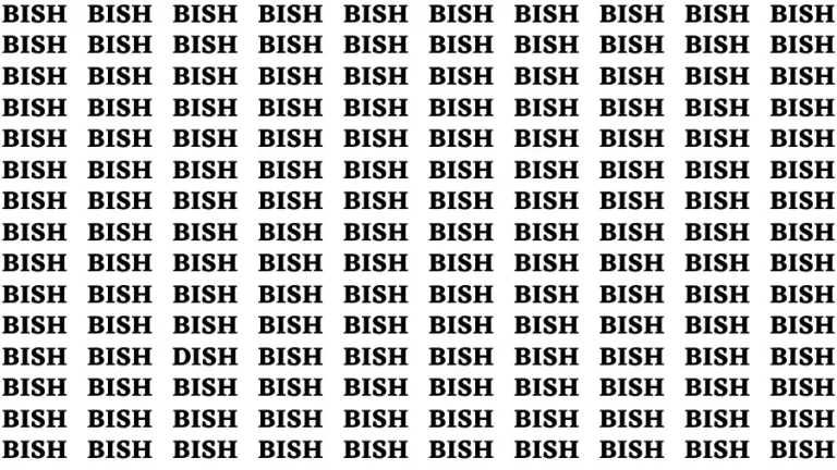 Observation Find it Out: If you have Eagle Eyes Find the Word Dish in 12 Secs