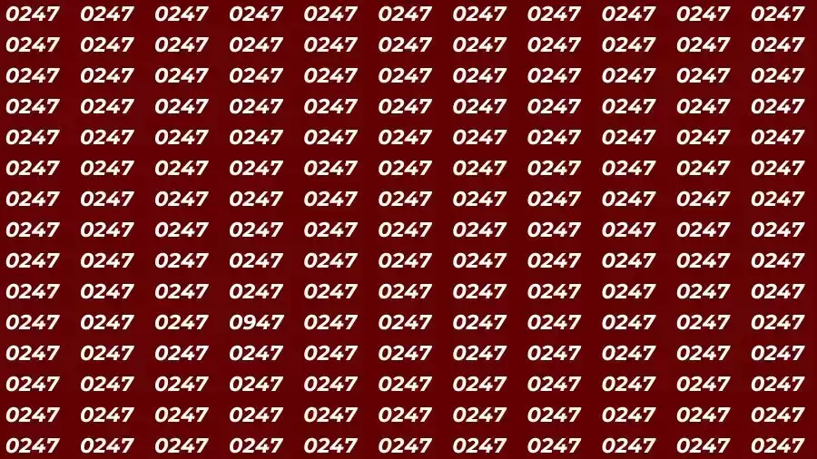 Optical Illusion Brain Test: If you have Sharp Eyes Find the number 0947 in 12 Seconds?