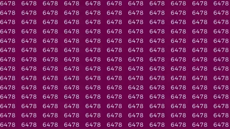 Observation Skill Test: If you have Eagle Eyes Find the number 6428 among 6478 in 12 Seconds?