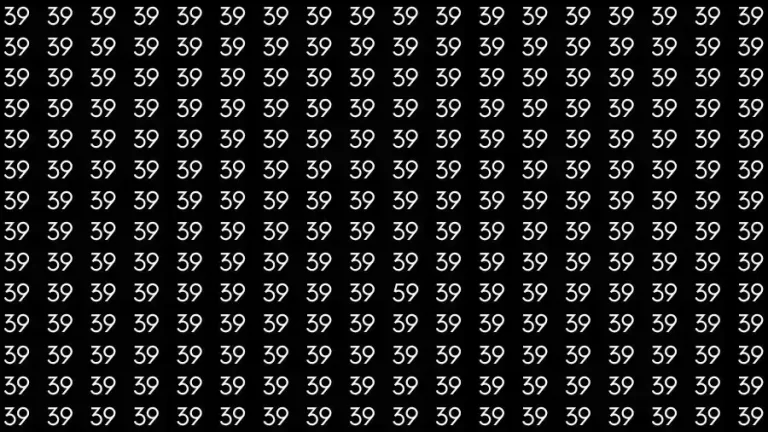 Optical Illusion Brain Test: If you have 50/50 Vision Find the number 59 among 39 in 12 Seconds?