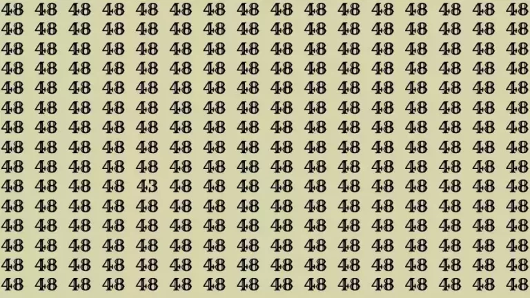 Optical Illusion Brain Challenge: If you have Sharp Eyes Find the number 43 among 48 in 10 Seconds?