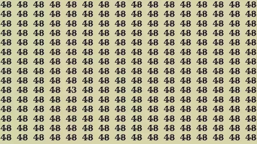 Optical Illusion Brain Challenge: If you have Sharp Eyes Find the number 43 among 48 in 10 Seconds?