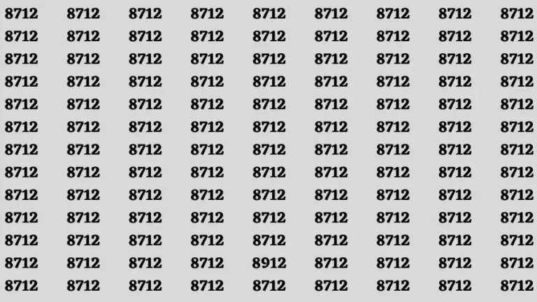 Observation Brain Test: If you have Sharp Eyes Find the number 8912 in 20 Secs