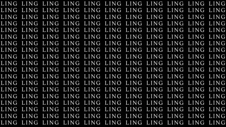 Optical Illusion Brain Test: If you have Sharp Eyes find the Word Lino among Ling in 15 Secs